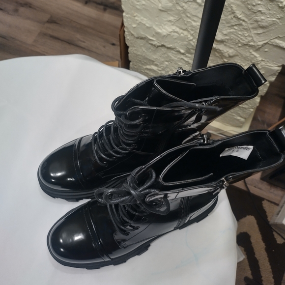 Dream Pairs Women Combat Boots Lace Up Chunky Platform Side Zip Boots. SZ 8.5 - Picture 5 of 6